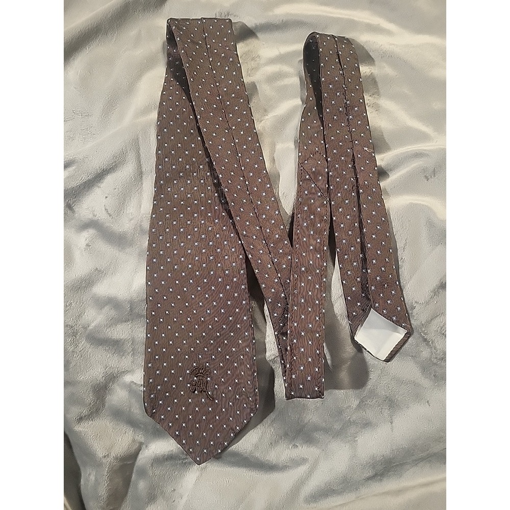 belgravia by countess mara brown and blue‎ geometric pattern vintage tie logo